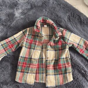 SHEIN Kids Plaid Blazer - Red, Green, Beige